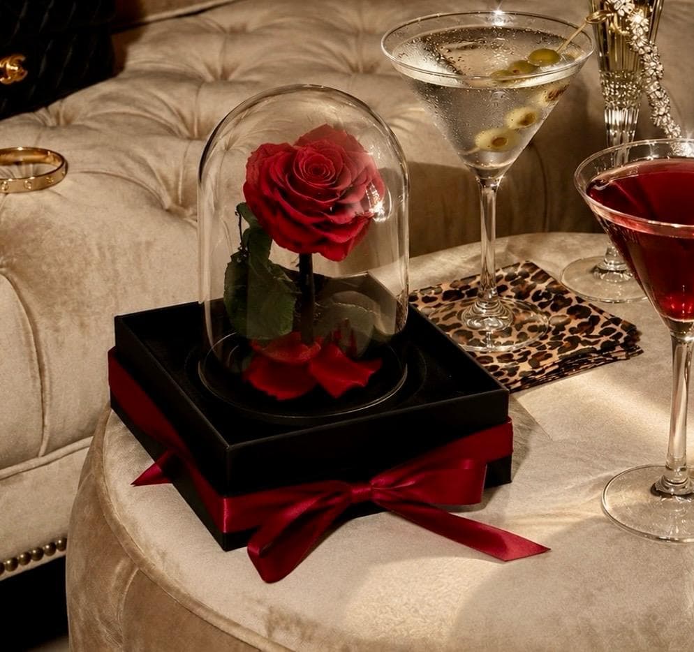 ROSE ÉTERNELLE SOUS CLOCHE CŒUR — photo 2